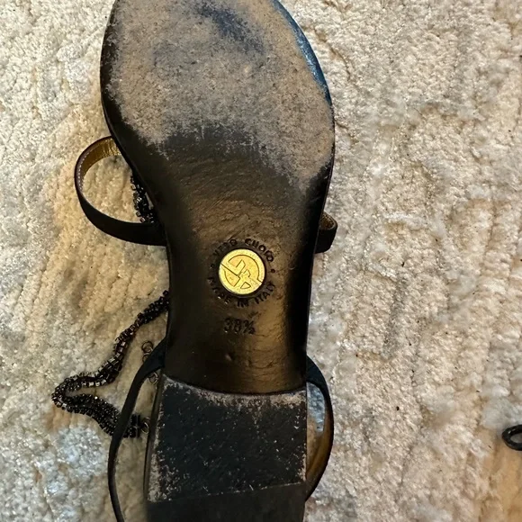 Giorgio Armani Black and Gold Sandals - Picture 8 of 12
